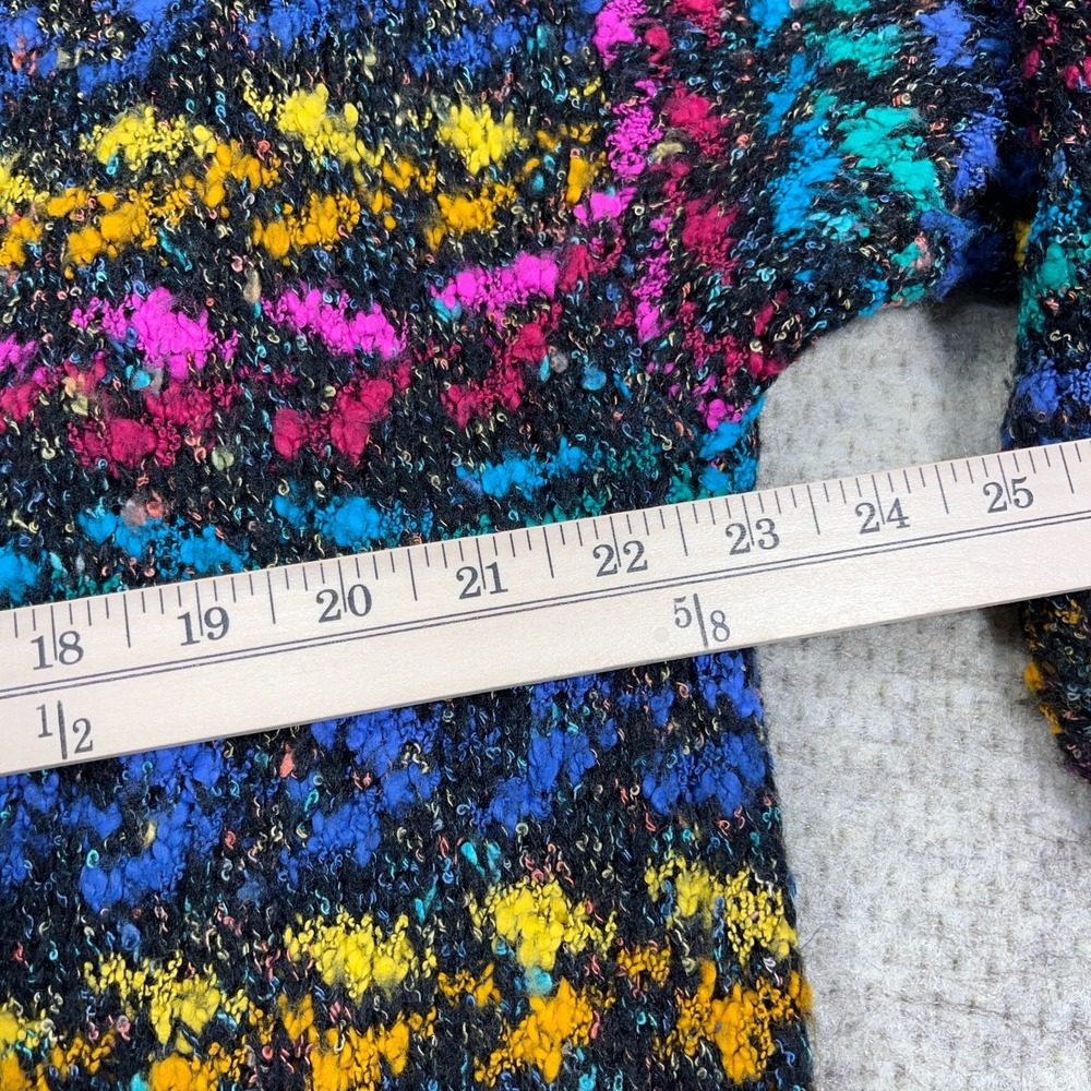 Vintage Koret Cardigan Sweater Women XL Multi Pink Blue 90s Grandpa Boho Knit - Picture 8 of 10